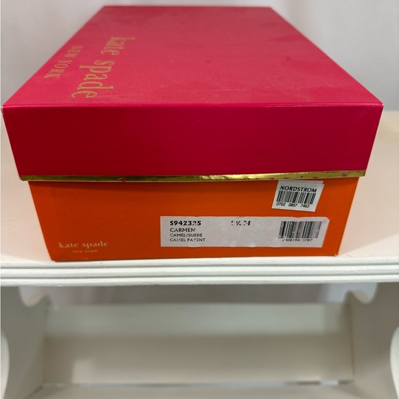 Kate Spade Camel suede open toe high heels - Picture 9 of 9